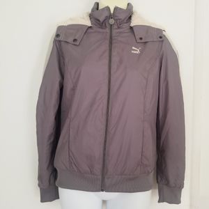 PUMA Grey Windbreaker Zip Jacket